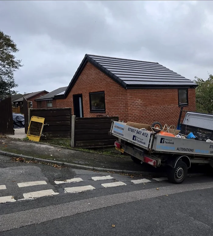 The finished extension from the road on Lobden
